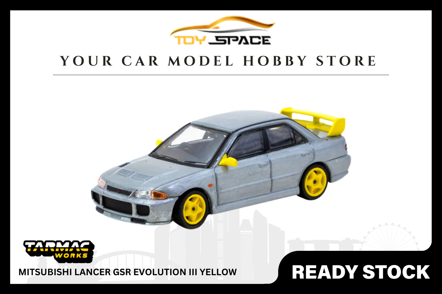 [TARMAC WORKS] 1/64 Mitsubishi Lancer GSR Evolution III Yellow - GLOBAL64