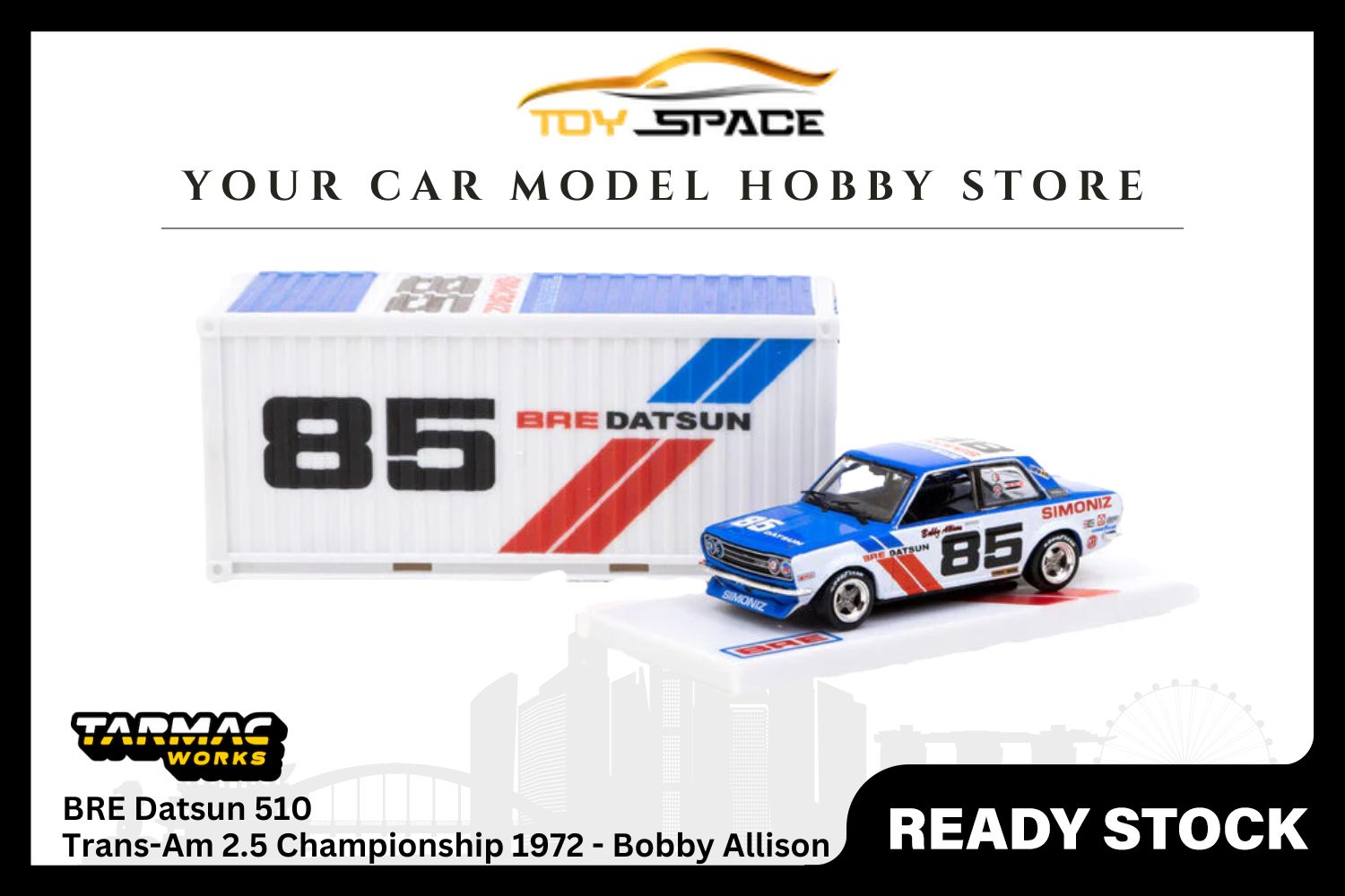 [TARMAC WORKS] 1/64 BRE Datsun 510 Trans-Am 2.5 Championship 1972 Bobby Allison - HOBBY64