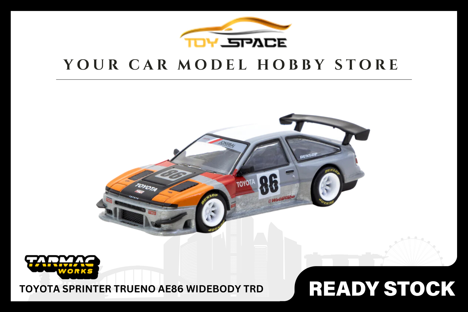 [TARMAC WORKS] 1/64 Toyota Sprinter Trueno AE86 Widebody TRD - GLOBAL64