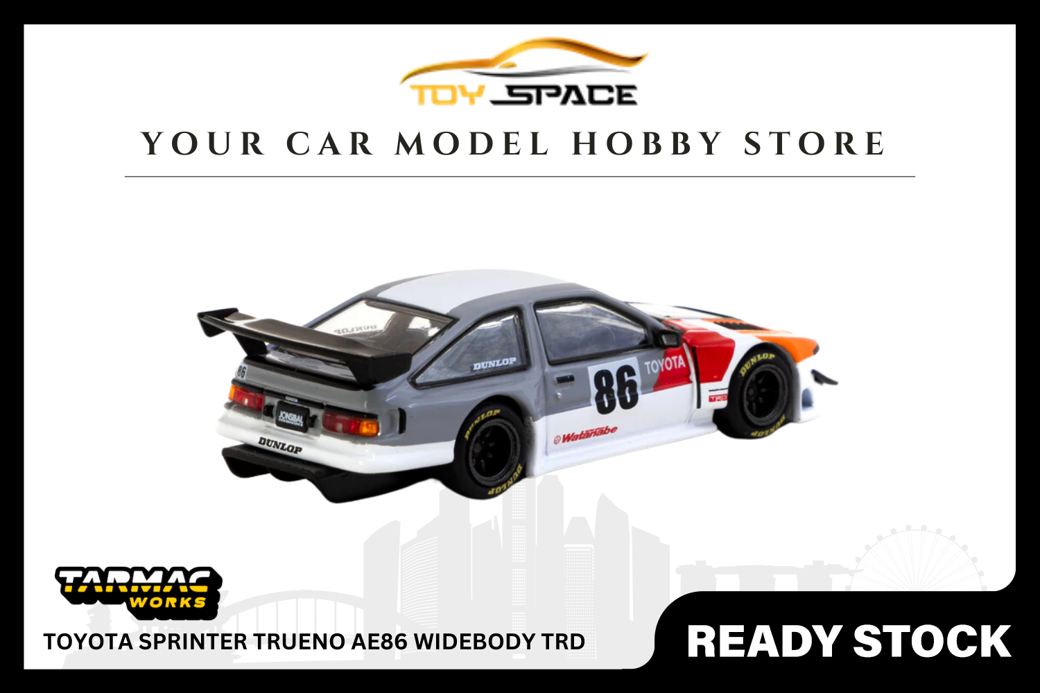 [TARMAC WORKS] 1/64 Toyota Sprinter Trueno AE86 Widebody TRD - GLOBAL64