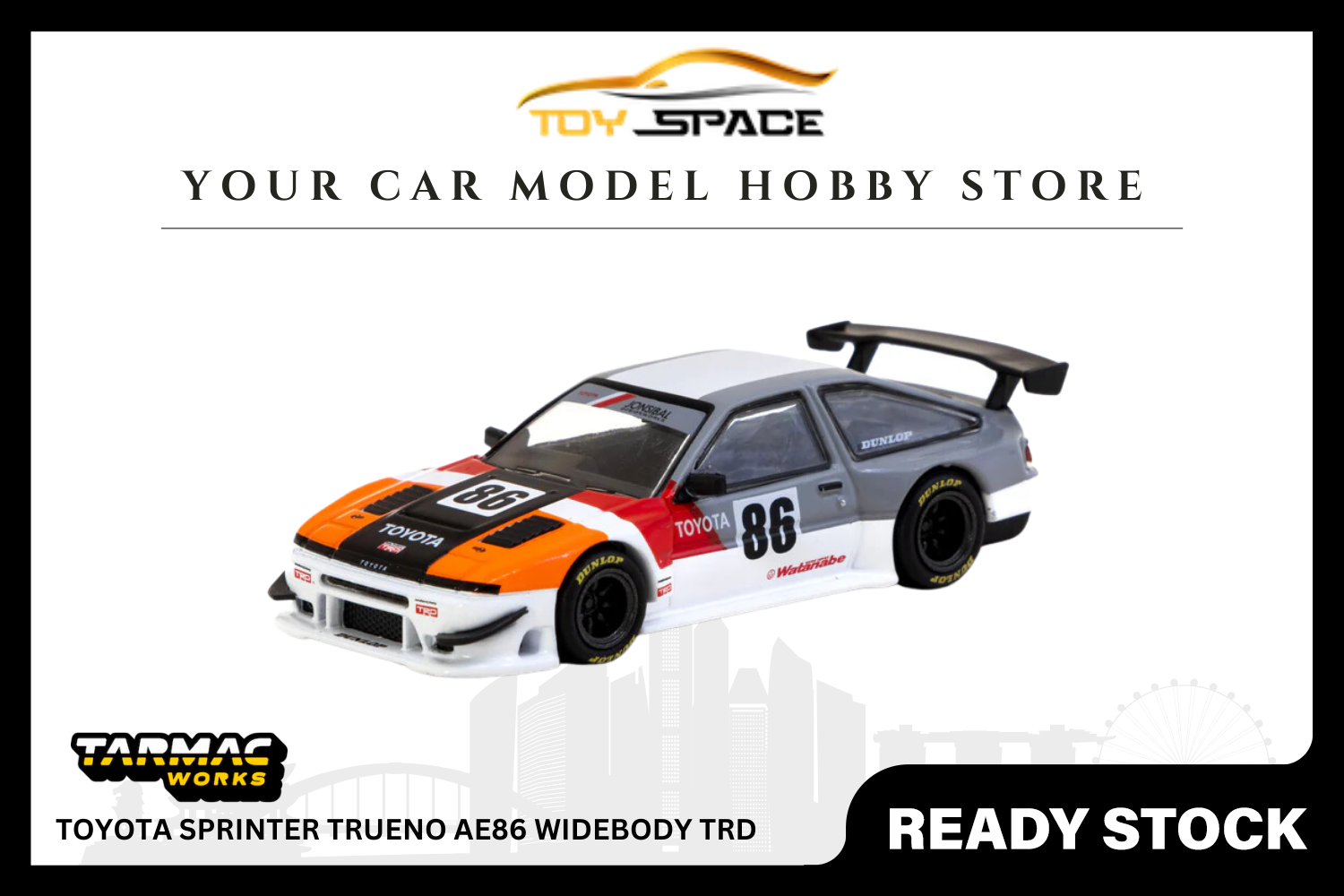 [TARMAC WORKS] 1/64 Toyota Sprinter Trueno AE86 Widebody TRD - GLOBAL64