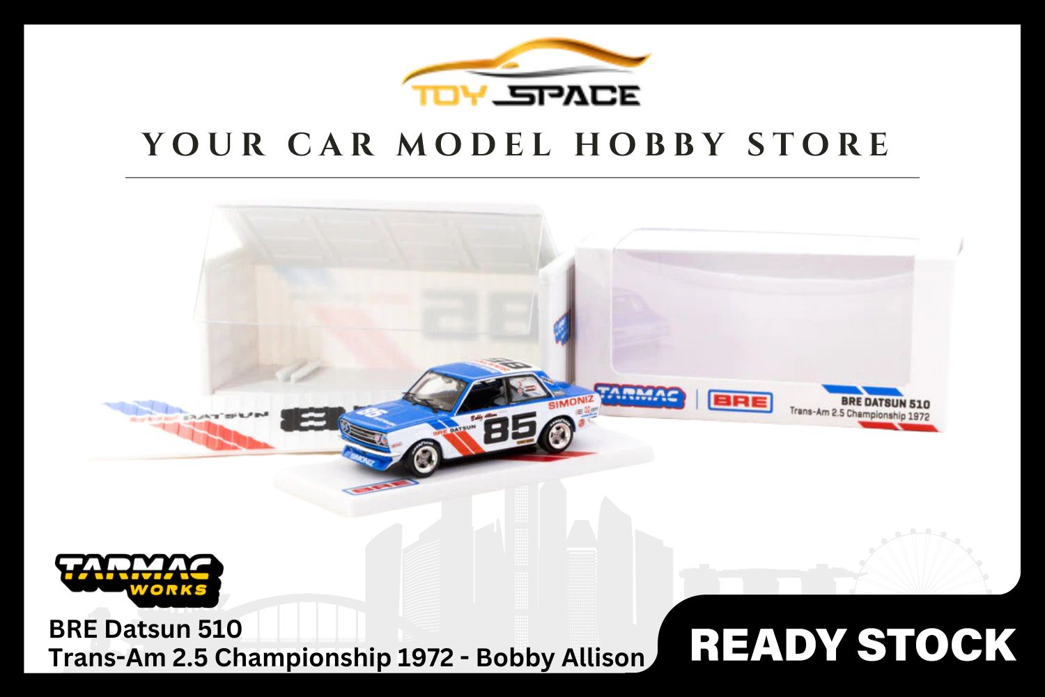 [TARMAC WORKS] 1/64 BRE Datsun 510 Trans-Am 2.5 Championship 1972 Bobby Allison - HOBBY64