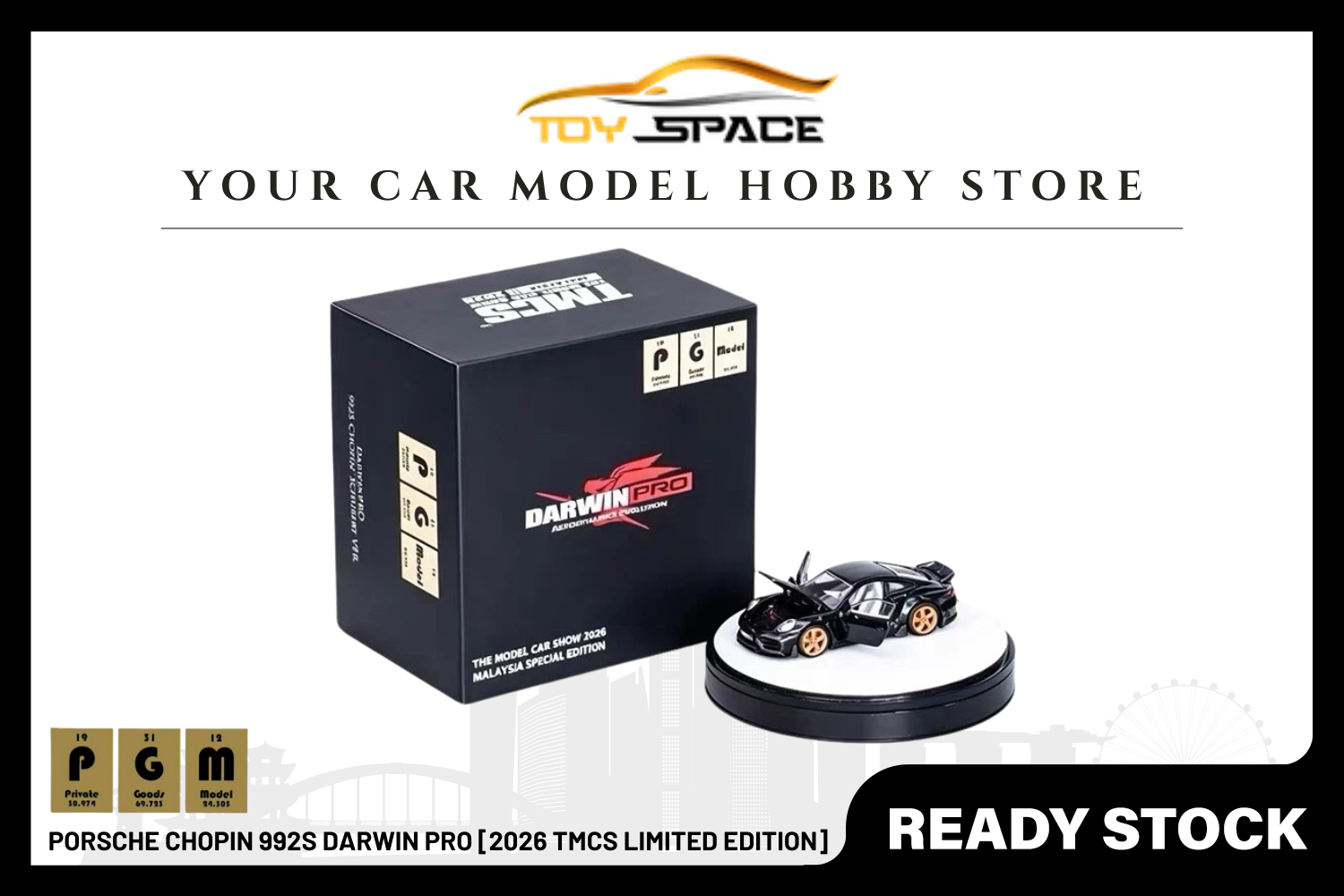 [PGM] 1:64 Porsche Chopin 992S DARWIN PRO [2026 TMCS Limited Edition] - Toy Space Diecast Online Store Singapore