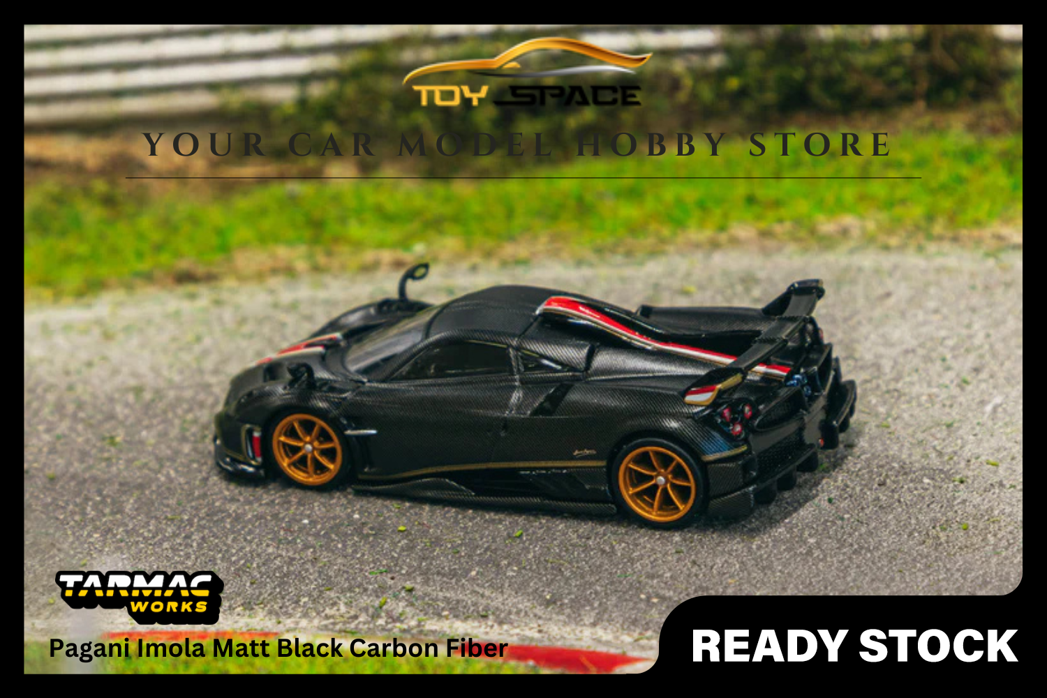 [TARMAC WORKS] 1/64 Pagani Imola Matt Black Carbon Fiber - GLOBAL64