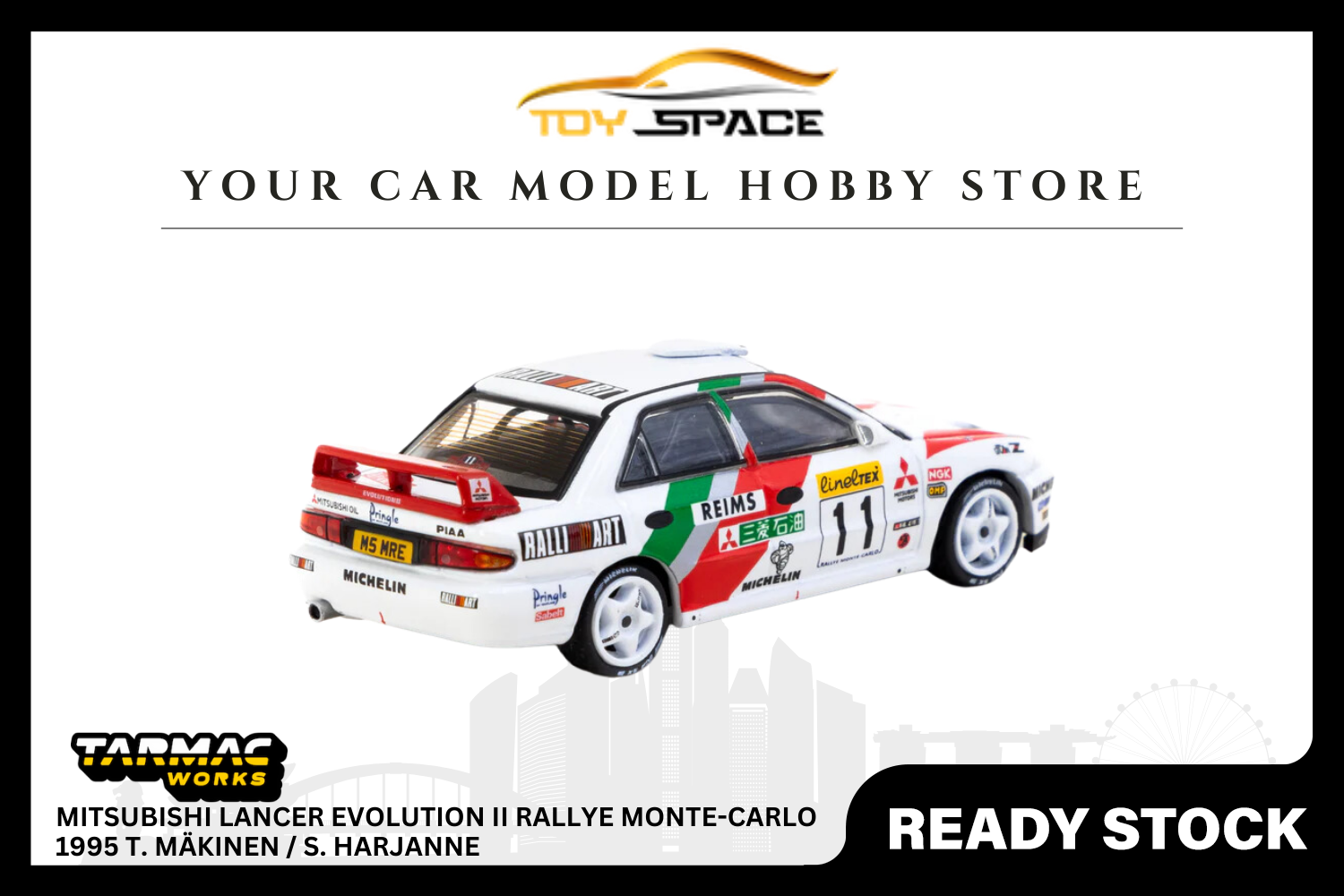 [TARMAC WORKS] 1/64 Mitsubishi Lancer Evolution II Rallye Monte-Carlo 1995 T. Mäkinen / S. Harjanne  - GLOBAL64