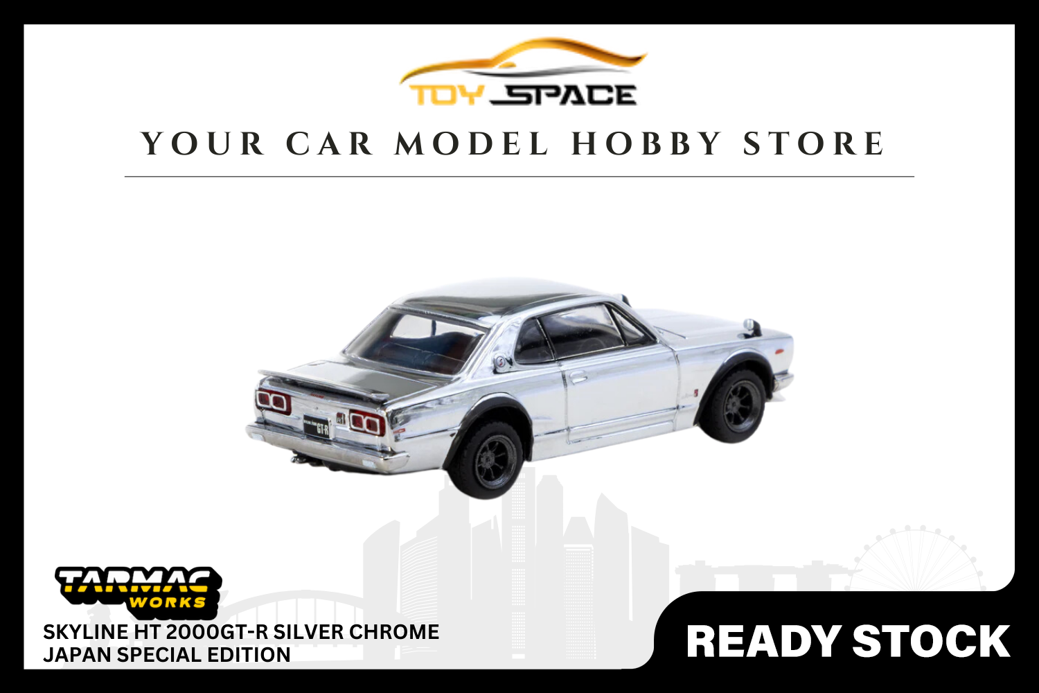 [TARMAC WORKS] 1:64 Skyline HT 2000GT-R Silver Chrome - Japan Special Edition