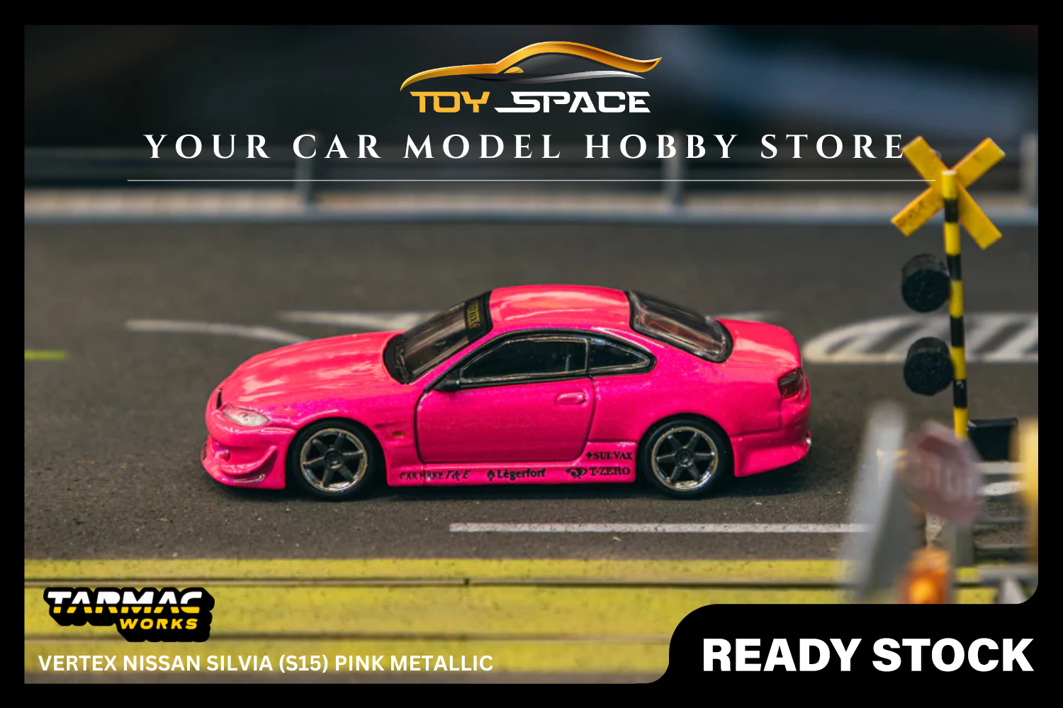 [TARMAC WORKS] 1/64 VERTEX Nissan Silvia (S15) Pink Metallic - GLOBAL64