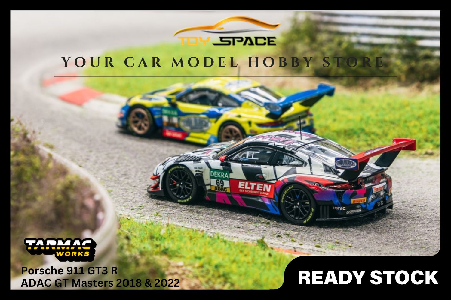 [TARMAC WORKS] 1:64 Porsche 911 GT3 R ADAC GT Masters 2018 & 2022 Vice Champion [Bundle]