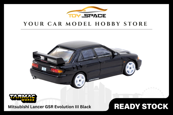 [TARMAC WORKS] 1/64 Mitsubishi Lancer GSR Evolution III Black - GLOBAL64