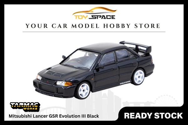 [TARMAC WORKS] 1/64 Mitsubishi Lancer GSR Evolution III Black - GLOBAL64