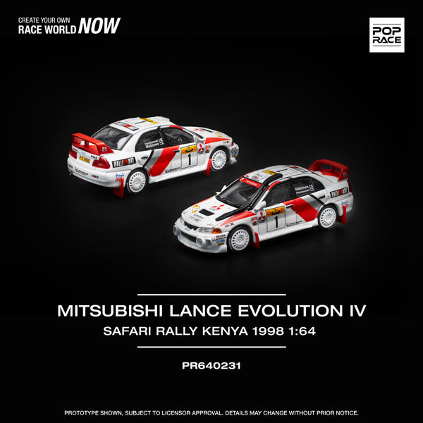 [POP RACE] 1:64 Mitsubishi Lancer Evolution IV Safari Rally Kenya 1998