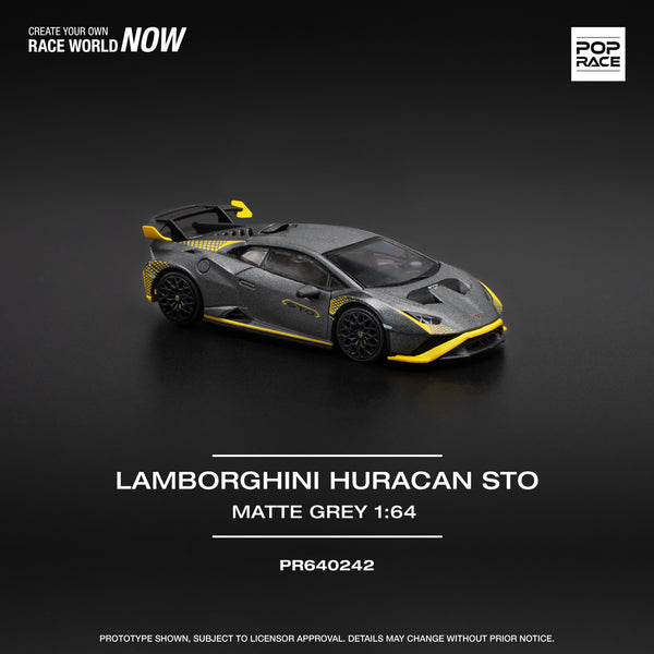 [POP RACE] 1:64 Lamborghini Huracan STO Matte Grey