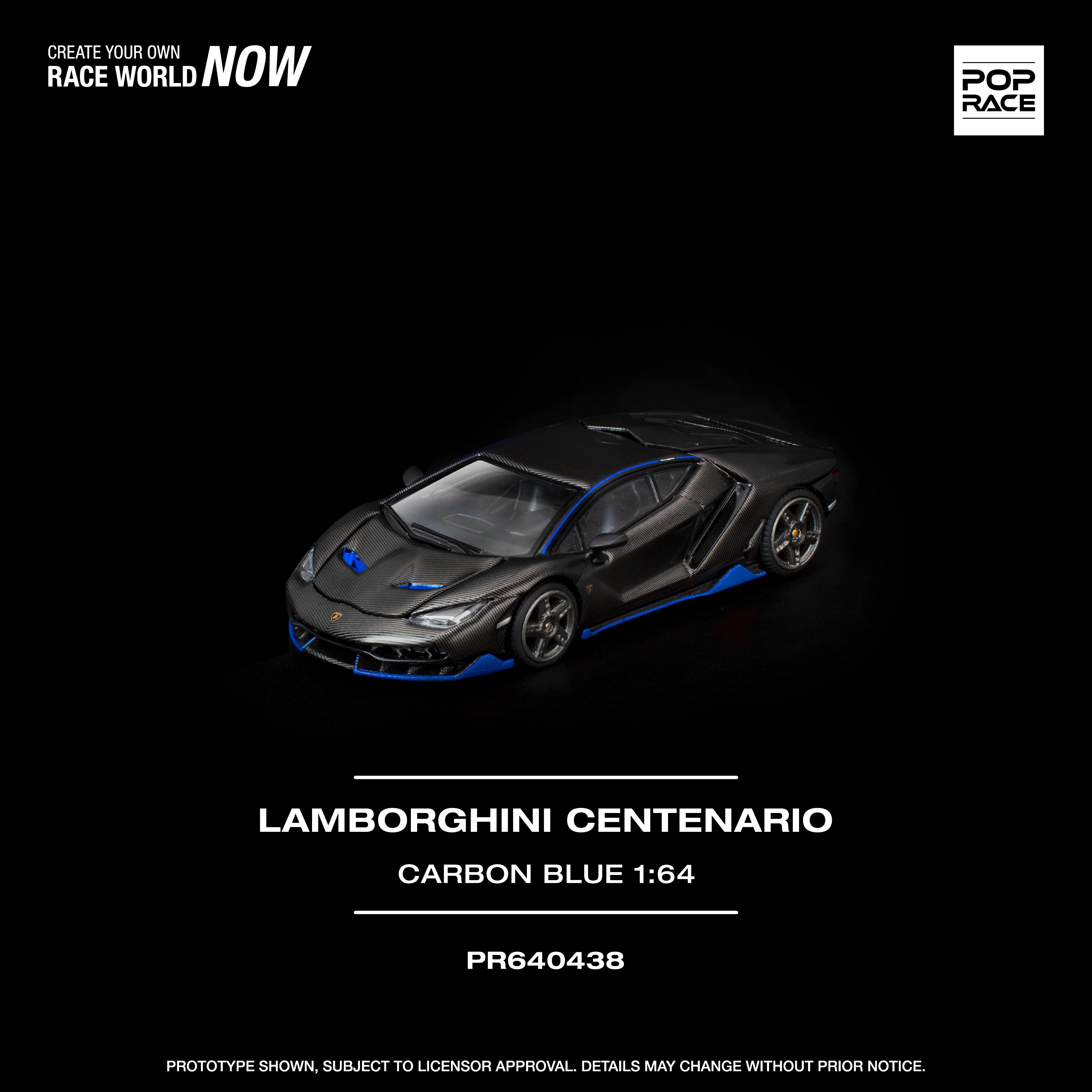 [POP RACE] 1:64 Lamborghini Centenario Carbon Blue