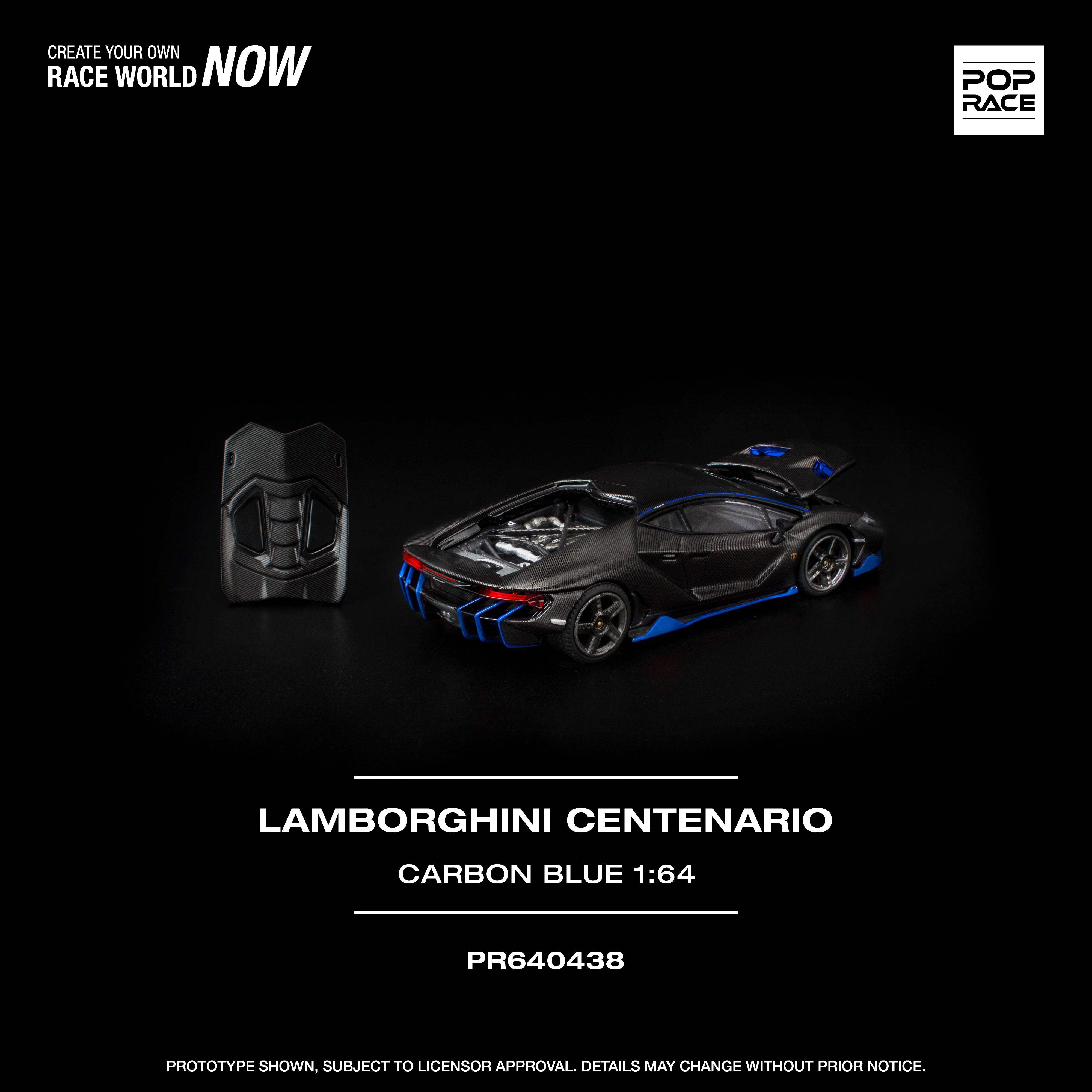 [POP RACE] 1:64 Lamborghini Centenario Carbon Blue