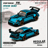 [POP RACE] 1:64 RWB 930 Teal Chrome - Tokyo Station Blister Packaging (Copy) - Toy Space Diecast Online Store Singapore