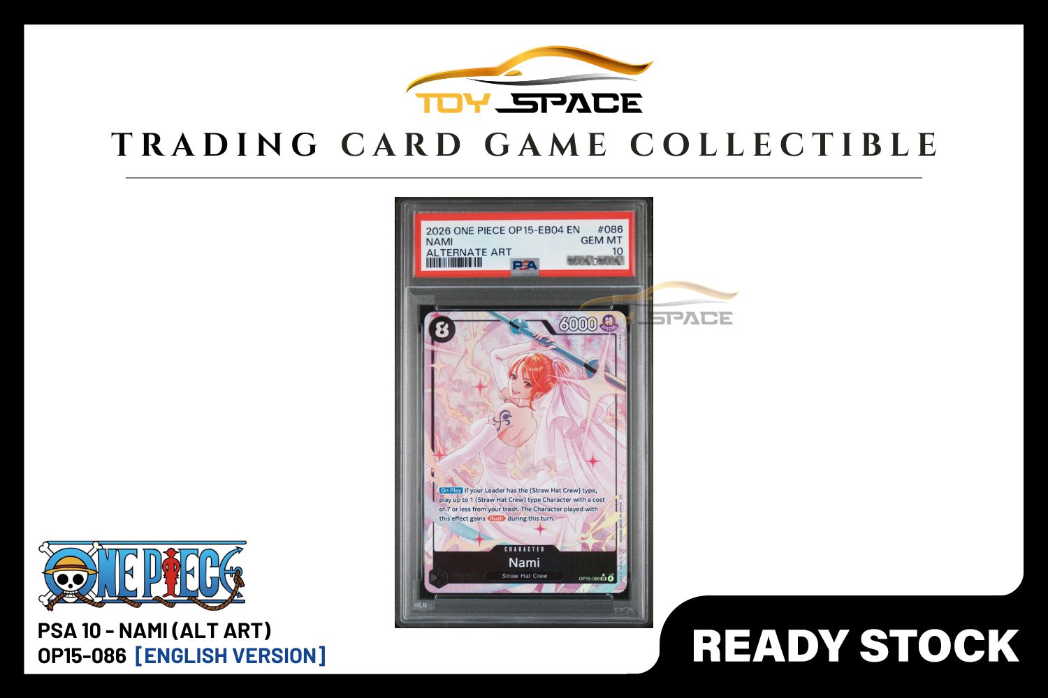 One Piece TCG: PSA 10 Nami OP15-086 [ENGLISH] - Toy Space Diecast Online Store Singapore