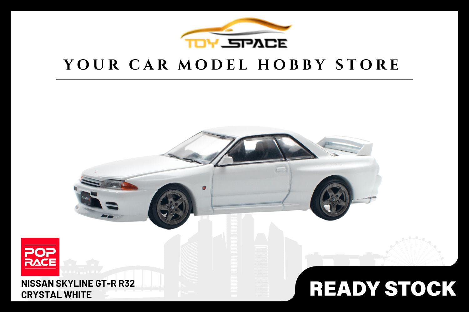 [POP RACE] 1:64 Nissan Skyline GT-R R32 - Crystal White