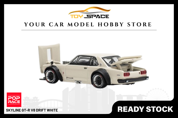 [POP RACE] 1:64 Skyline GT-R V8 Drift White