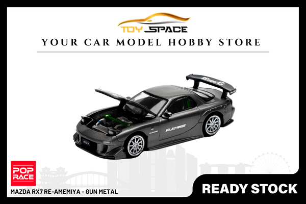 [POP RACE] 1:64 Mazda RX7 RE-Amemiya - Gun Metal