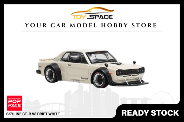 [POP RACE] 1:64 Skyline GT-R V8 Drift White