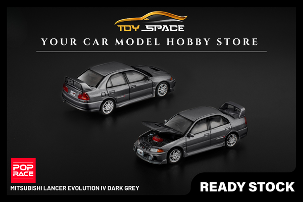 [POP RACE] 1:64 Mitsubishi Lancer Evolution IV Dark Grey