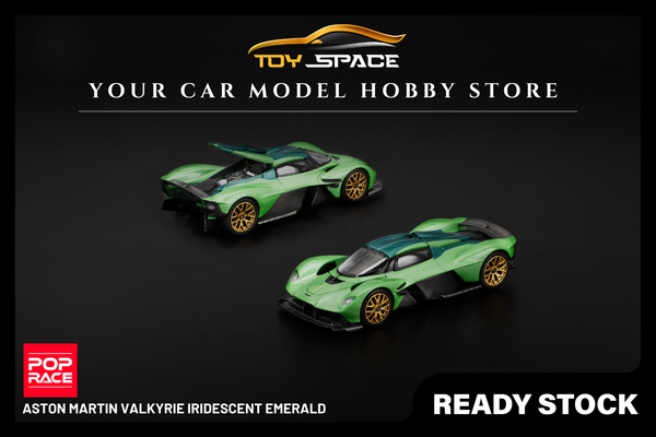 [POP RACE] 1:64 Aston Martin Valkyrie Iridescent Emerald - Toy Space Diecast Online Store Singapore