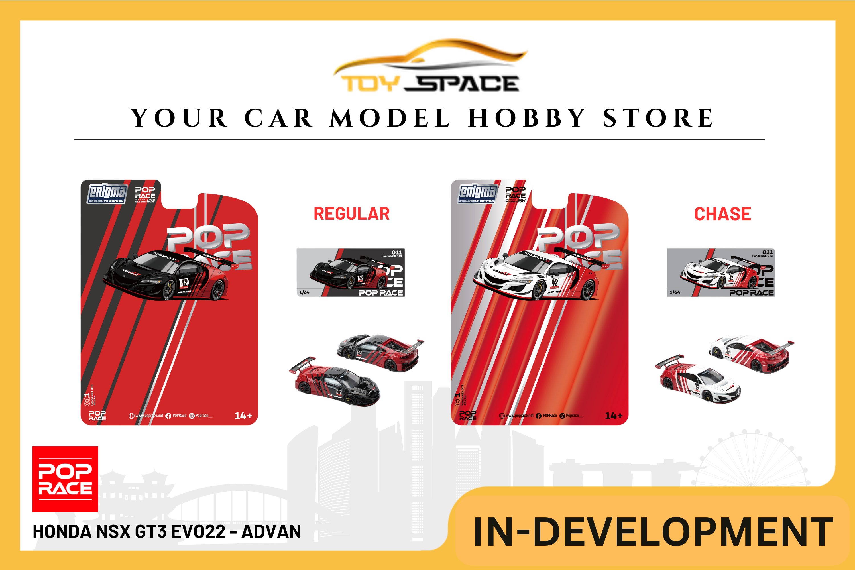 Pop Race 1:64 HONDA NSX GT3 Evo22 KCMG Diecast Model Car Pop Race 1:64 HONDA NSX GT3 Evo22 KCMG Diecast Model Car