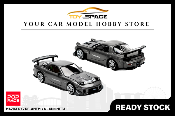 [POP RACE] 1:64 Mazda RX7 RE-Amemiya - Gun Metal