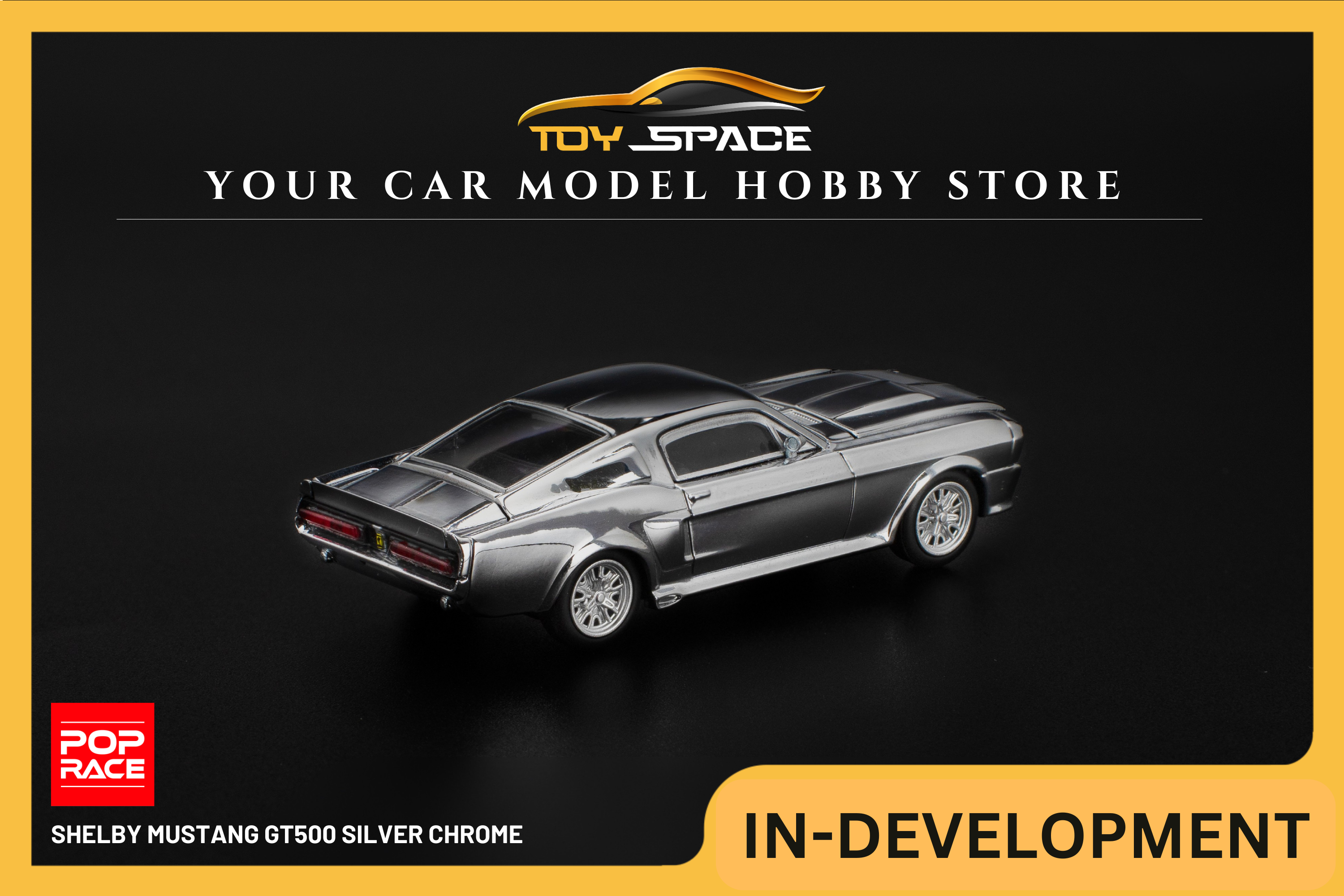 [POP RACE] 1:64 Shelby Mustang GT500 Silver Chrome