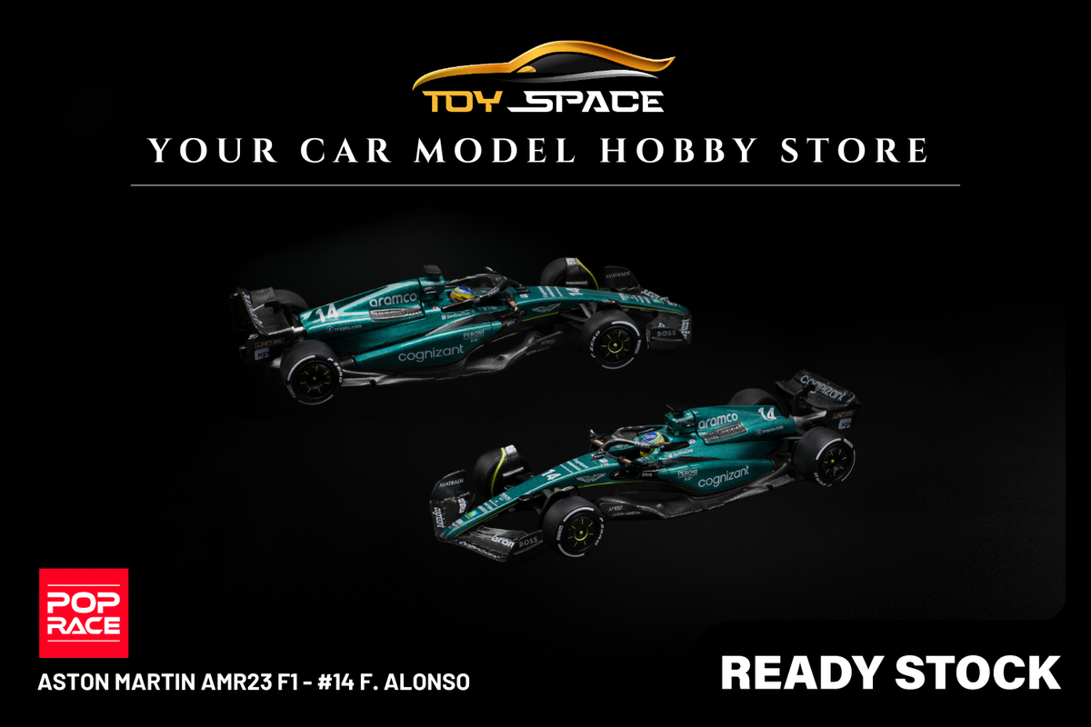 [POP RACE] 1:64 Aston Martin AMR23 F1 - #14 F. Alonso - Toy Space Diecast Online Store Singapore