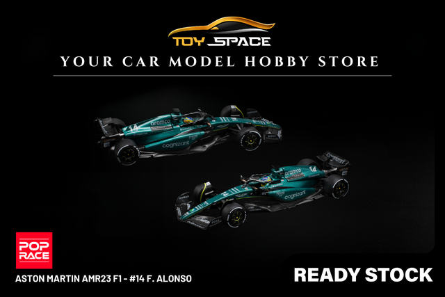 [POP RACE] 1:64 Aston Martin AMR23 F1 - #14 F. Alonso - Toy Space Diecast Online Store Singapore