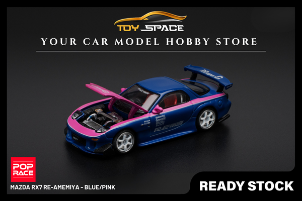 [POP RACE] 1:64 Mazda RX7 Re-Amemiya - Blue/Pink