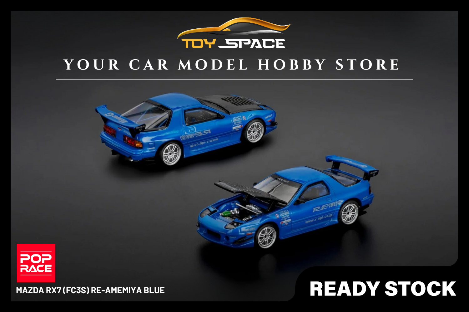 [POP RACE] 1:64 Mazda RX7 (FC3S) Re-Amemiya Blue