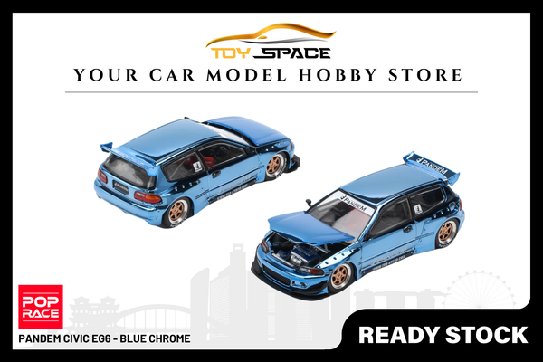 [POP RACE] 1:64 PANDEM Civic EG6 - Blue Chrome