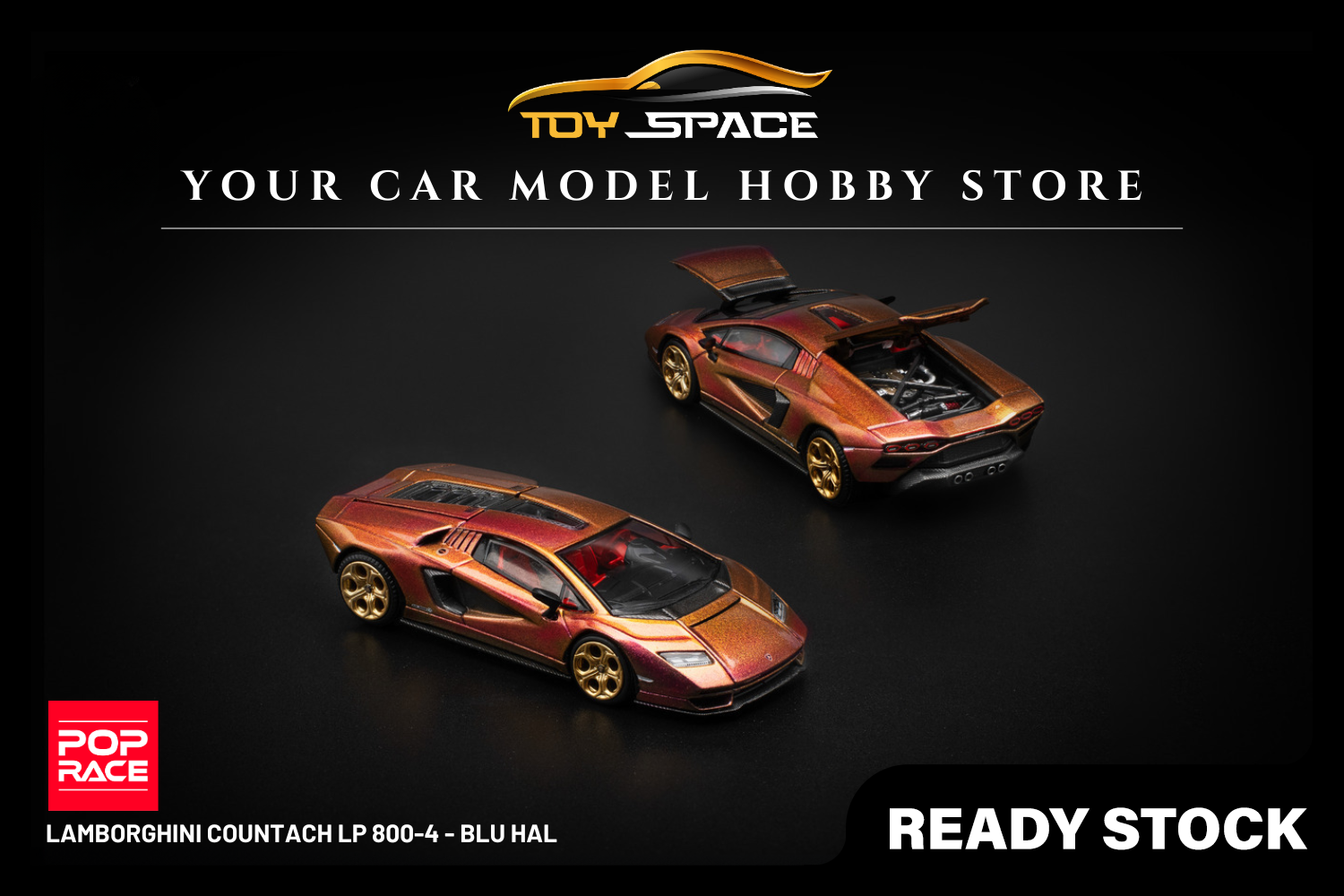 [POP RACE] 1:64 Lamborghini Countach LP 800-4 - Blu Hal