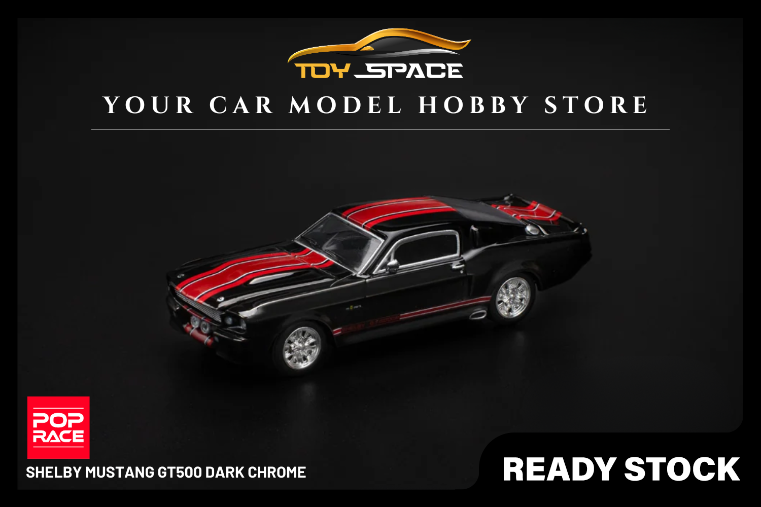 [POP RACE] 1:64 Shelby Mustang GT500 Dark Chrome