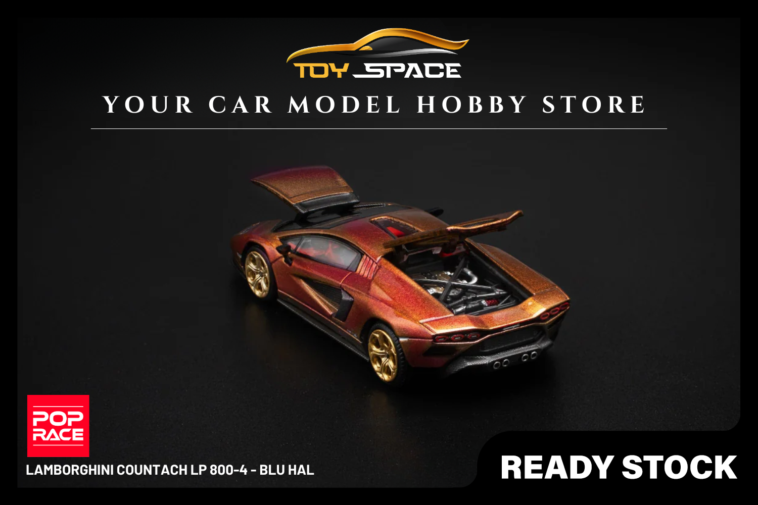 [POP RACE] 1:64 Lamborghini Countach LP 800-4 - Blu Hal