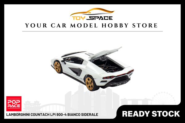 [POP RACE] 1:64 Lamborghini Countach LPI 800-4 Bianco Siderale