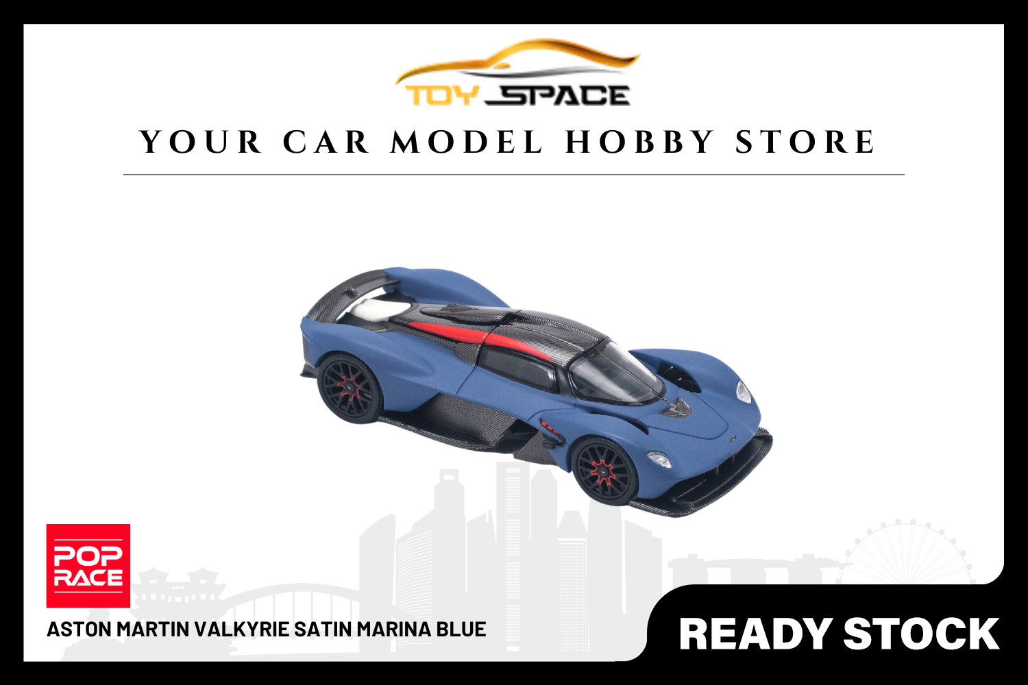 [POP RACE] 1/64 Aston Martin Valkyrie Satin Marina Blue