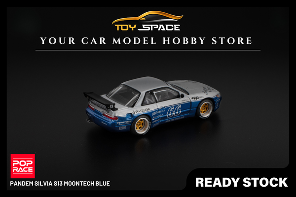 [POP RACE] 1:64 Pandem Silvia S13 Moontech Blue - Toy Space Diecast Online Store Singapore