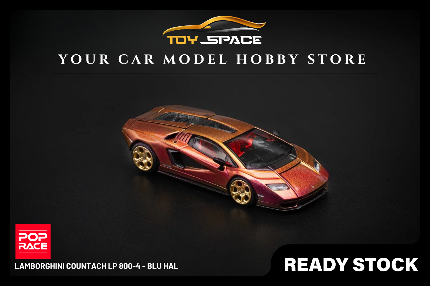 [POP RACE] 1:64 Lamborghini Countach LP 800-4 - Blu Hal