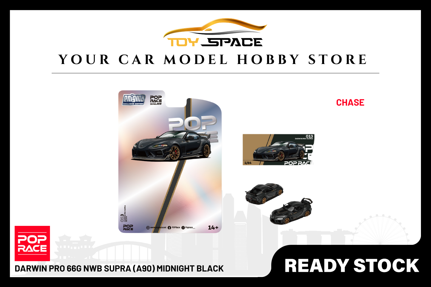 [POP RACE] 1:64 Darwin Pro 66G NWB Supra (A90) Midnight Black