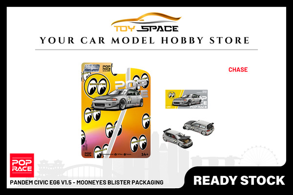 [POP RACE] 1:64 Pandem Civic EG6 v1.5 - Mooneyes Blister Packaging