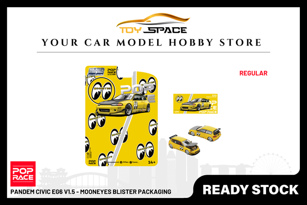 [POP RACE] 1:64 Pandem Civic EG6 v1.5 - Mooneyes Blister Packaging