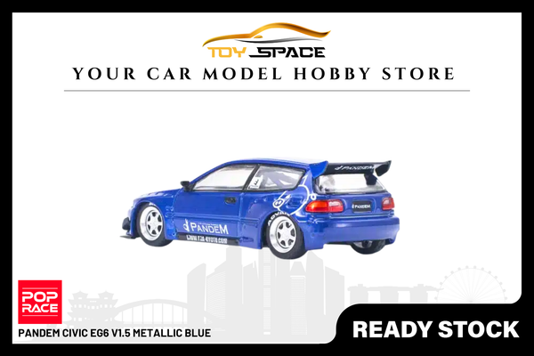 [POP RACE] 1:64 Pandem Civic EG6 V1.5 Metallic Blue