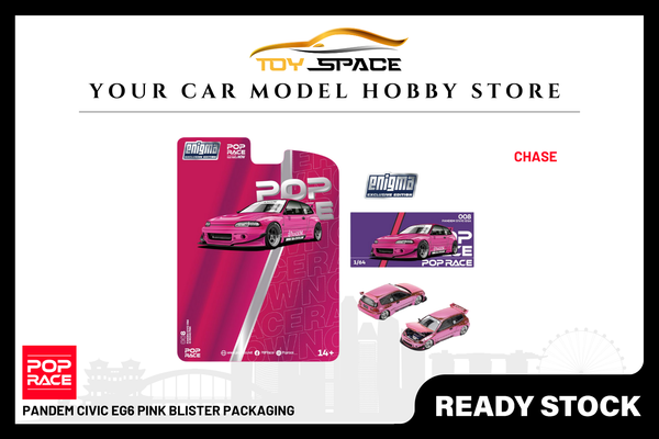 [POP RACE] 1:64 Pandem Civic EG6 Pink Blister Packaging