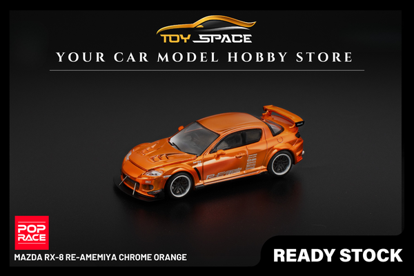 [POP RACE] 1:64 Mazda RX-8 RE-Amemiya Chrome Orange
