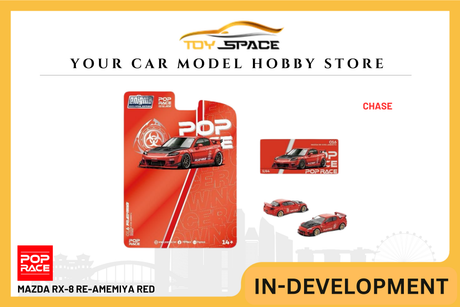 [POP RACE] 1:64 Mazda RX-8 RE-Amemiya Red - Toy Space Diecast Online Store Singapore