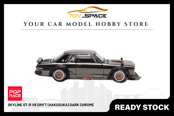 [POP RACE] 1/64 Skyline GT-R V8 Drift (Hakosuka) Dark Chrome