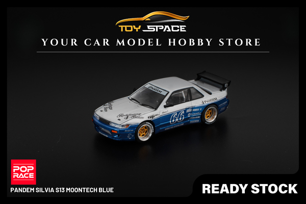 [POP RACE] 1:64 Pandem Silvia S13 Moontech Blue - Toy Space Diecast Online Store Singapore